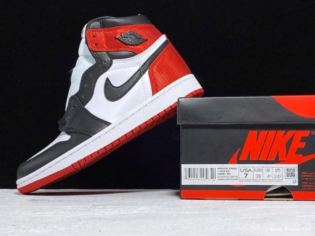 Jordan 1 Retro Toe CD0461-016 Black Satin Air High 0711
